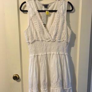 White boho style tank dress